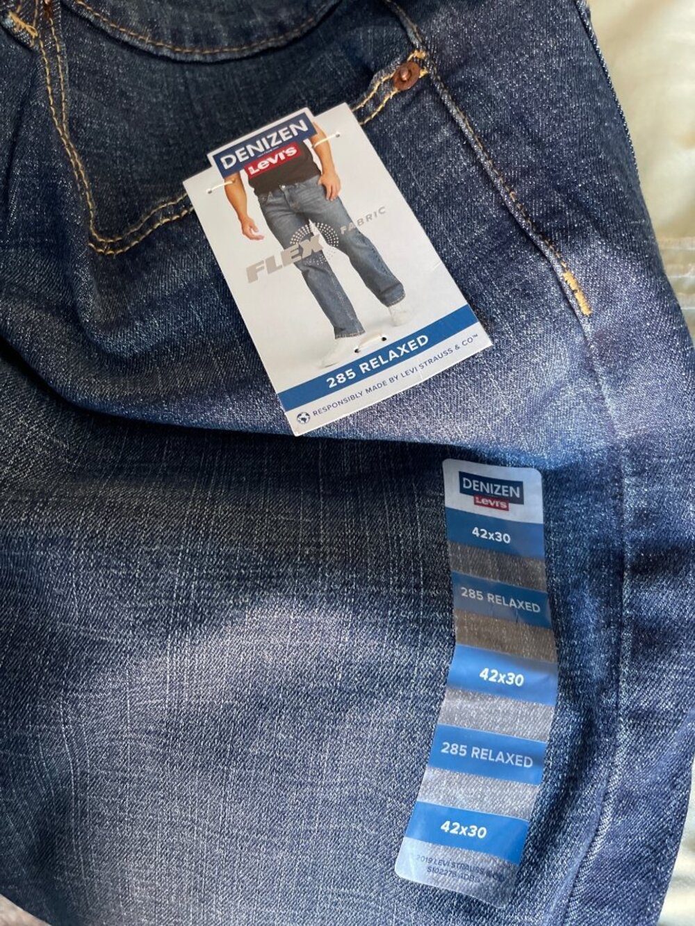 Denizen from Levi’s Dark Wash 285 Relaxed Fit Jeans 42X30 NWT - Picture 9 of 11